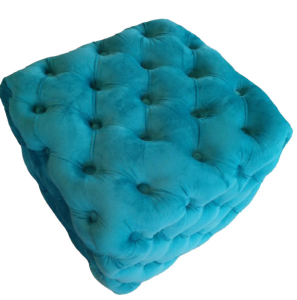 Clementine Square Studio Ottoman  Velvet - Teal