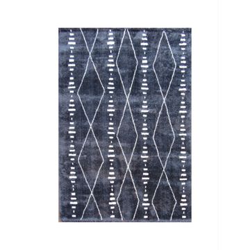 BK Carpets & Rugs - Moroccan Shaggy Inspired Style Indoor Rug - 2m x 2,9m  - Black- White Design
