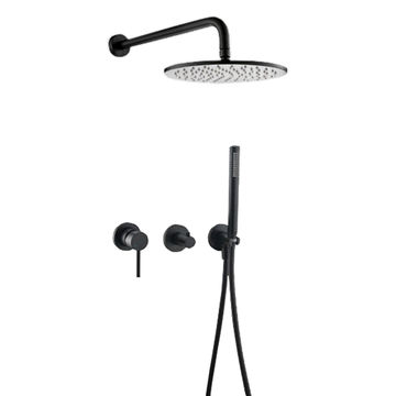 BTB042- Blackened brass concealed shower set with hose