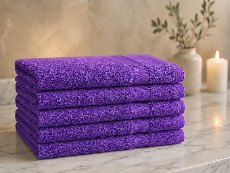 Plush 450GSM 90x150cms Bath Sheets - 05 Pc Pack - Royal Lilac
