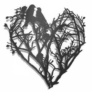 Ivy Heart Raised Metal Wall Art Home D cor - 63x63cm