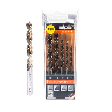 Timber Twist Drill Bit Set Ptm5-5 4, 5, 6, 8, 10.0Mm