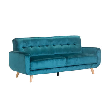 Vividitto - Pejane Velvet 3 Seater Couch - Teal