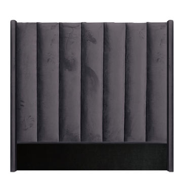 Linzy Winged Headboard - Double - Dark Grey