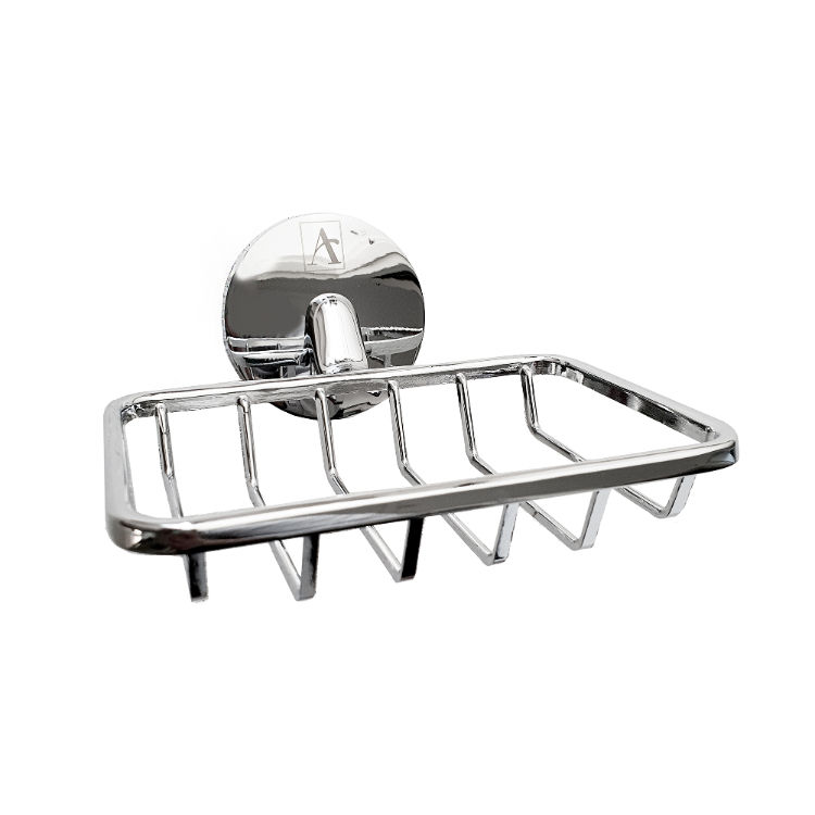 Kirk Aqua Tan Chrome Plated Zinc Finish Soap Basket