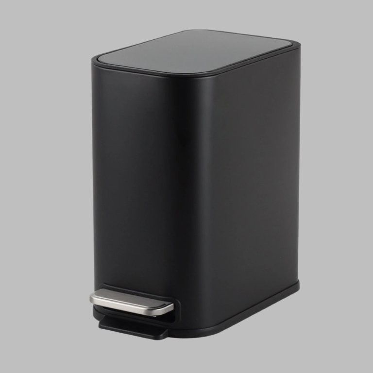 CASA Trento 5L Slimline Rectangle Steel Pedal Bin | Soft Close Lid | Matte Black