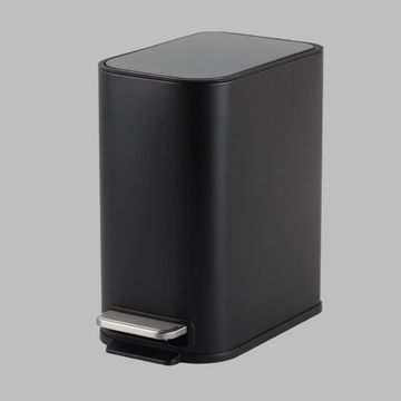 CASA Trento 5L Slimline Rectangle Steel Pedal Bin | Soft Close Lid | Matte Black