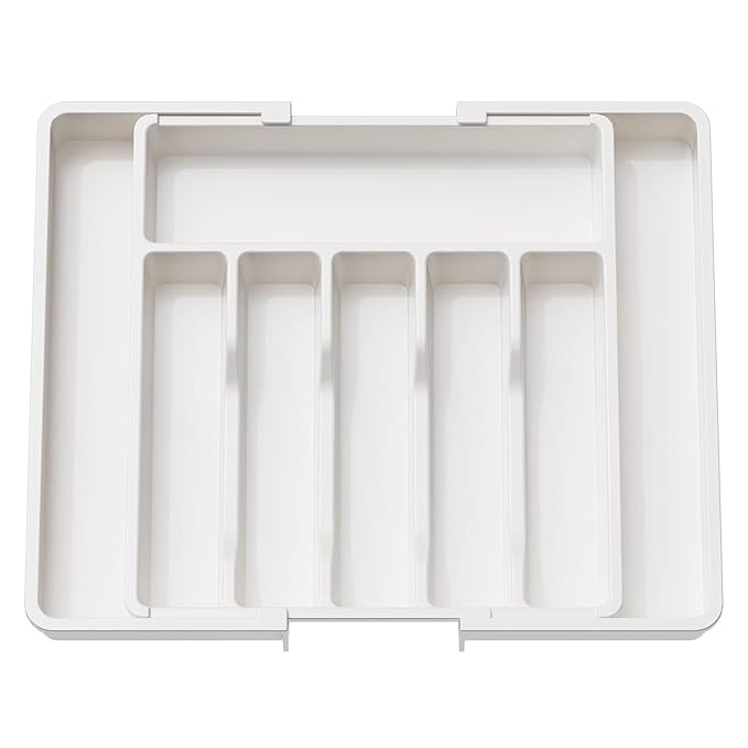 White Expandable Cutlery Storage Divider For Drawer - JG20375406