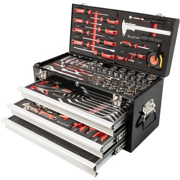 Tool Box 154 Pce 3 Drawer & Top Tray 535X255 X 315Mm Track Box