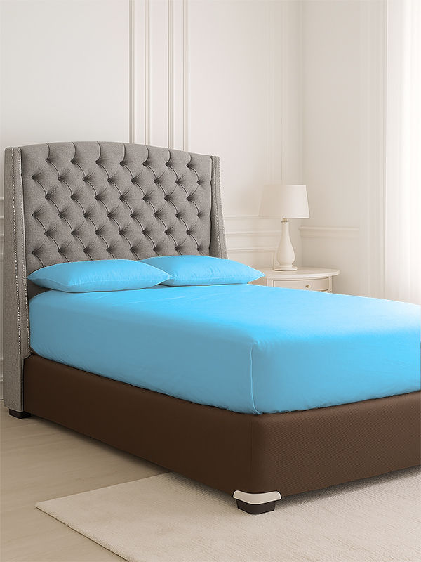 Simply Sleep - Everyday Collection Fitted Sheet - 90GSM - Sky Blue - Super King XL (30pc)