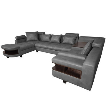 Clarence U Shape Sectional Corner Sofa- SD-Grey
