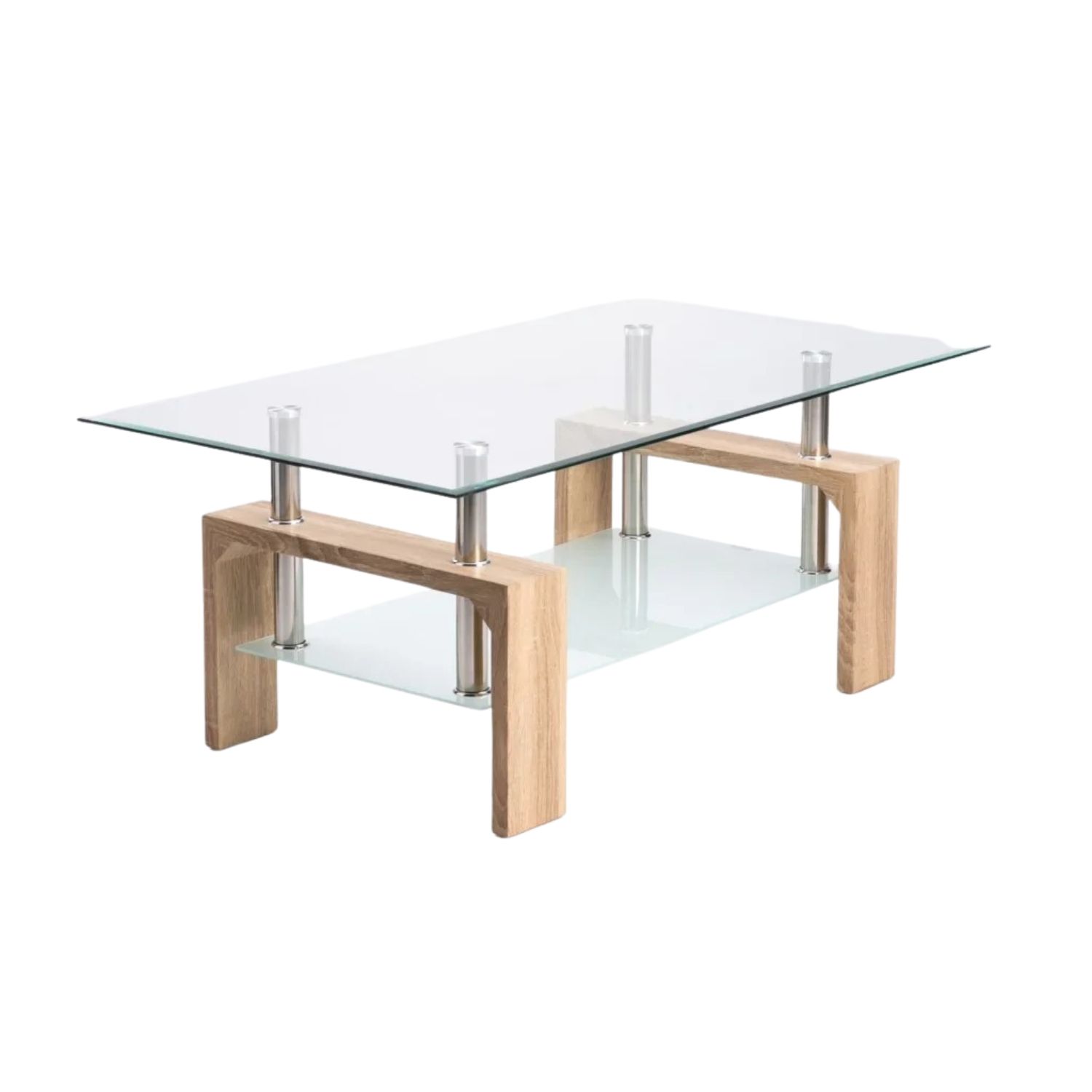 110x60cm Modern Tempered Glass Coffee Table