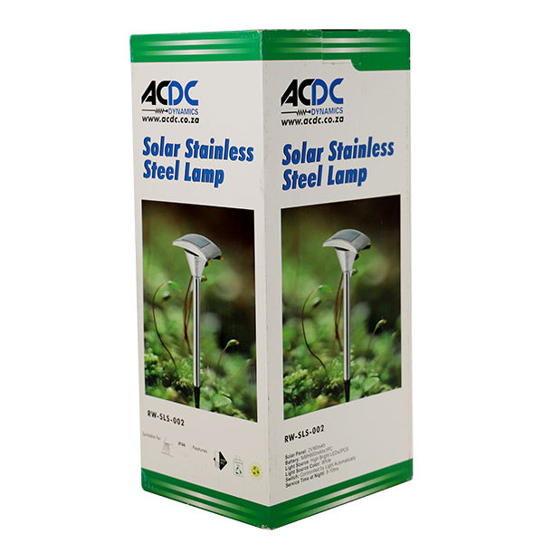 S/Steel LED Solar Garden Light 480Hx170Dia. 1.2V 4x50Ma