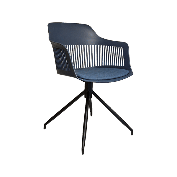 Chair Crazy Lyric Blk40 Chair - Blue Fabric Seat