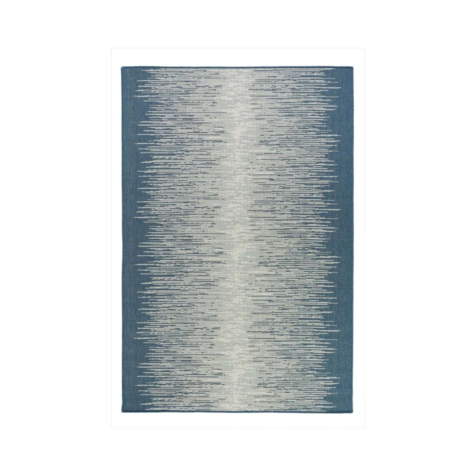 Blue Pattern Runner Rug 80x200cm – Flatweave Stain Resistant Polypropylene Hallway Rug