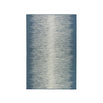 Blue Pattern Runner Rug 80x200cm – Flatweave Stain Resistant Polypropylene Hallway Rug