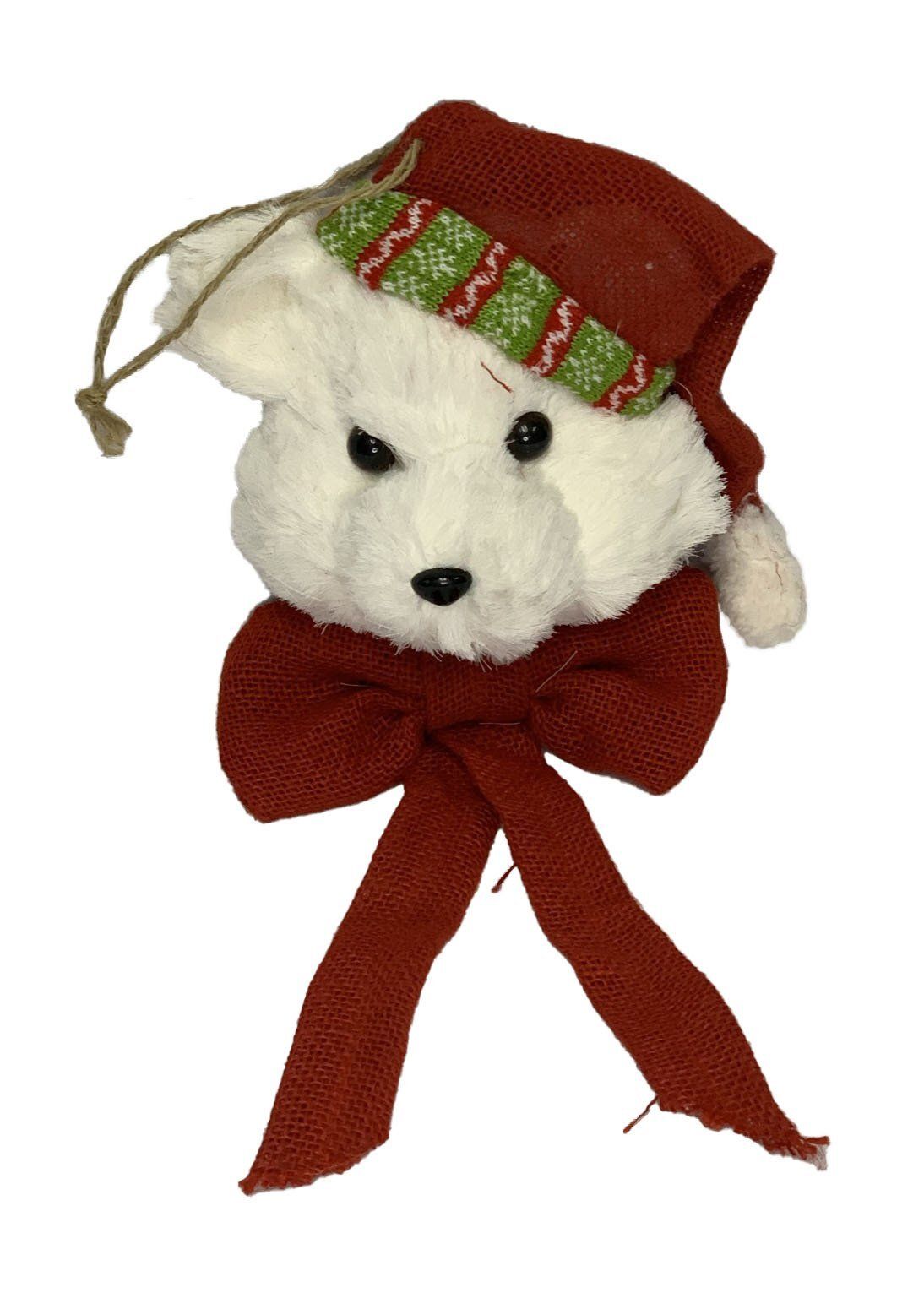 XMAS D�COR BEAR WHITE RED/GREEN