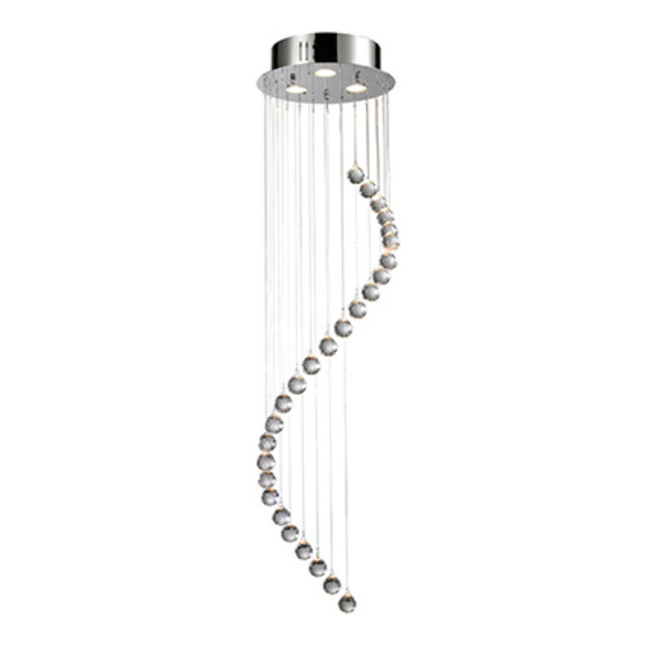 3LT Mini Swirl Chandelier Crystal Chrome GU10 3x50w