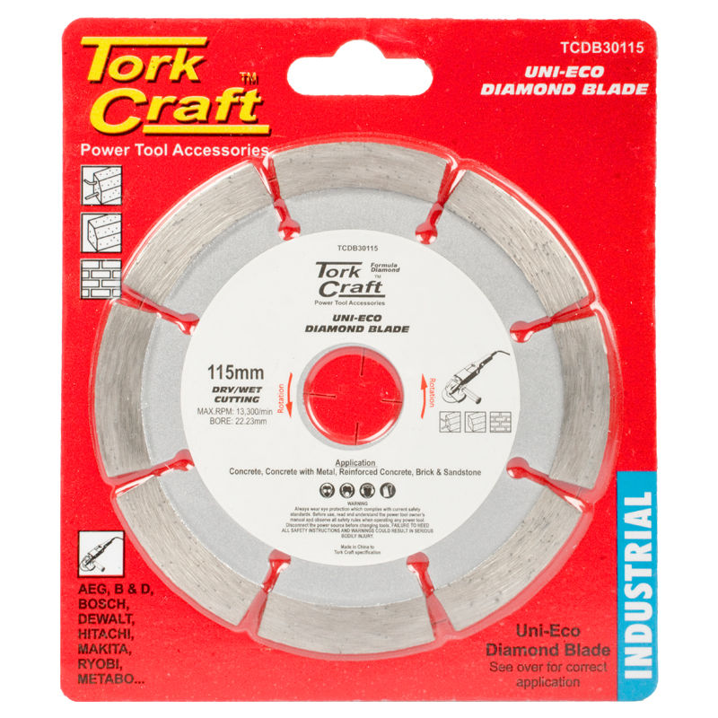Tork Craft - Diamond Blade Segm. 115mm Reinf.Concrete