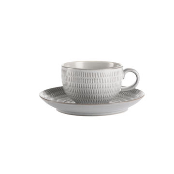 YVONNE CHAKA CHAKA - Rice Cup & Saucer Grey Set of 4