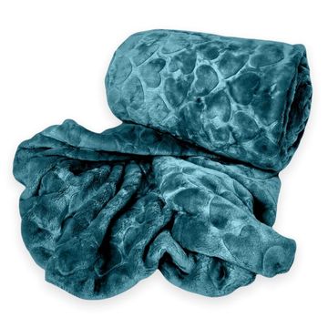 Nu Dekor - Rainbow Winter Fleece Blanket - 180 x 210cm - Teal