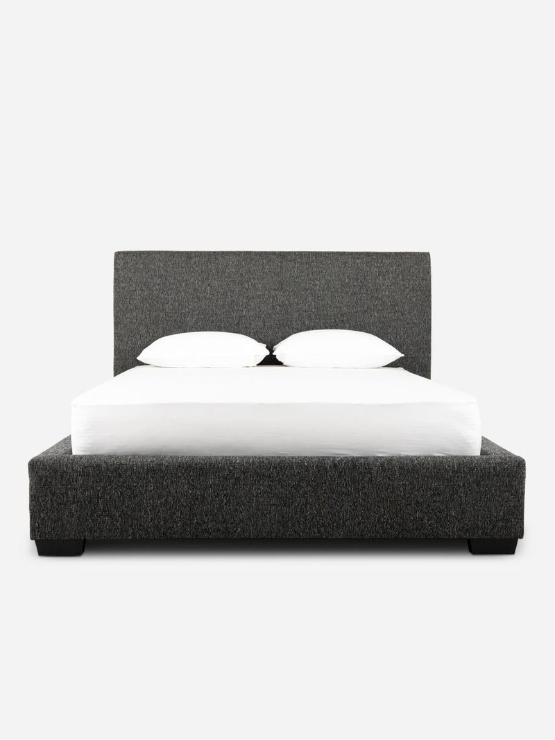 Black Plain Headboard and Base - King