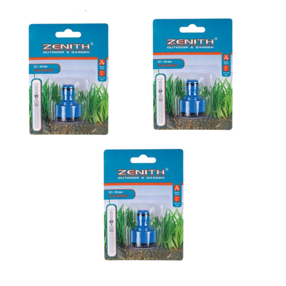 Adaptor tap 13mm+19mm zenith 3 pack