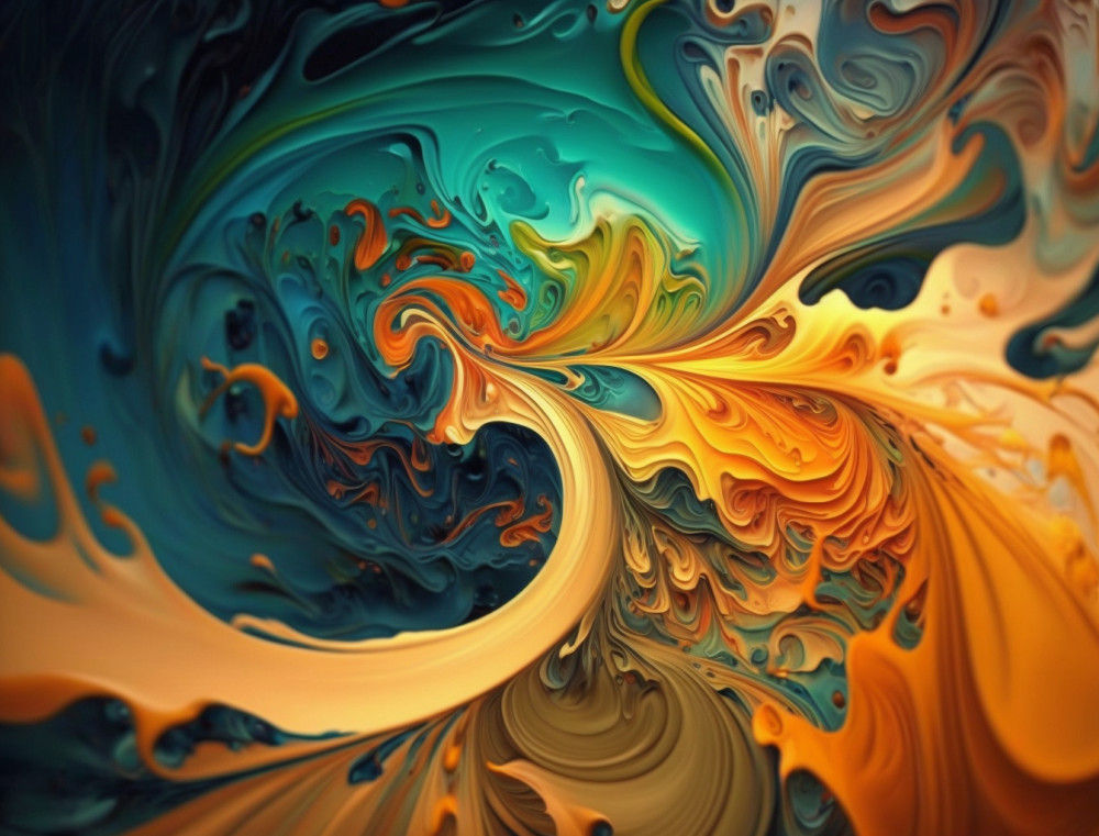 Canvas Wall Art - Canvas Wall Art-Vibrant Colorful Dutch Pour - B1246 - [120 x 80 cm]