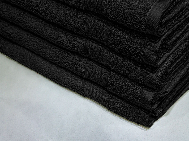 Plush 450GSM 70x130cms Bath Towels - 05 Pc Pack - Jet Black