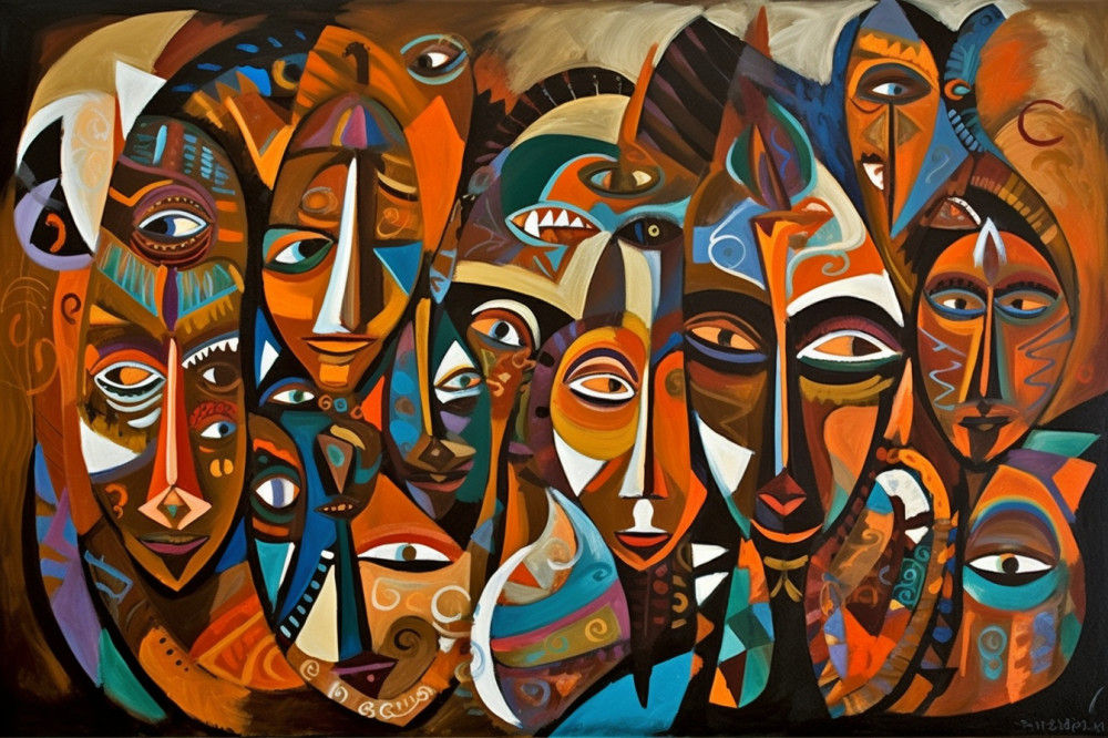 Canvas Wall Art - Tribal Essence By Chromatic Wilderness Abstr6a2daf61 - A1570 - [120 x 80 cm]