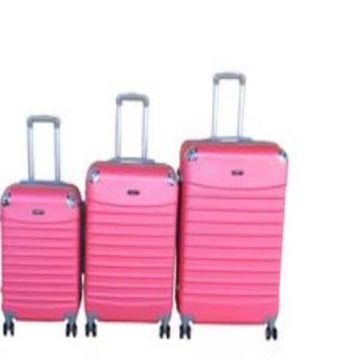 Gaily Bright Pink ABS HARD Shell Spinner Luggage Set with Lock