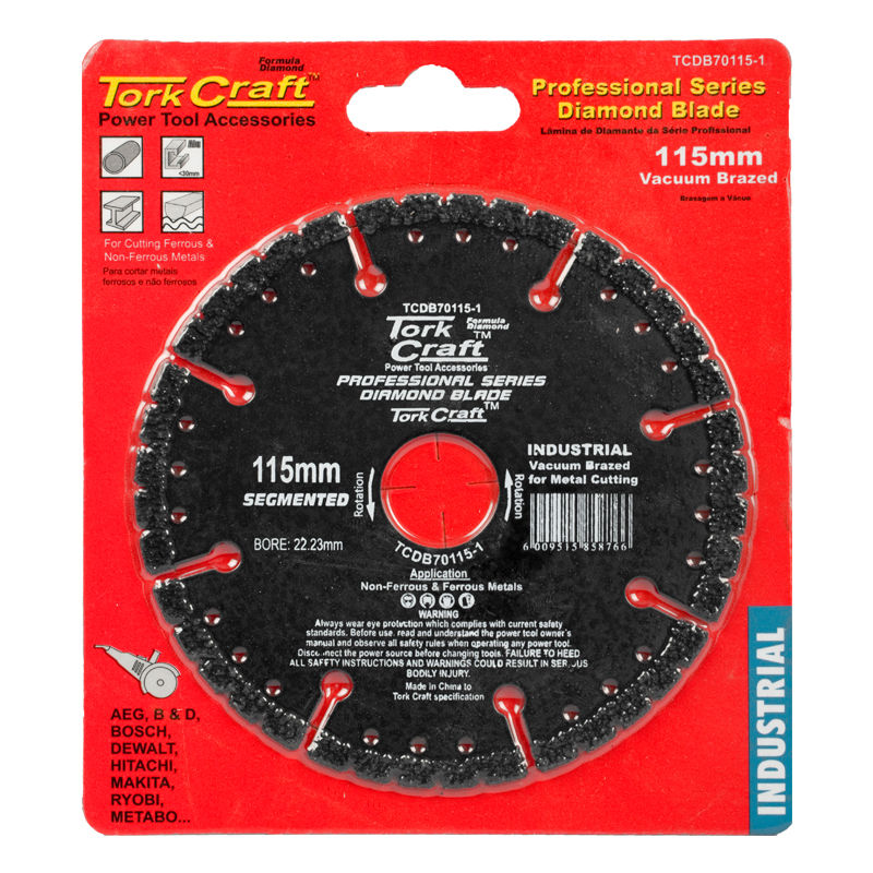 Tork Craft - Diamond Blade Seg.115 x 22.23mm Vacuum Brazed