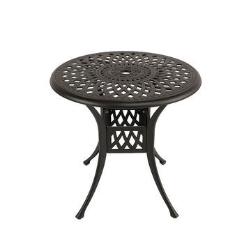 Lattice Aluminium Patio Table / Garden Table / Outdoor Dining Table - 78cm  Round Table - BLACK