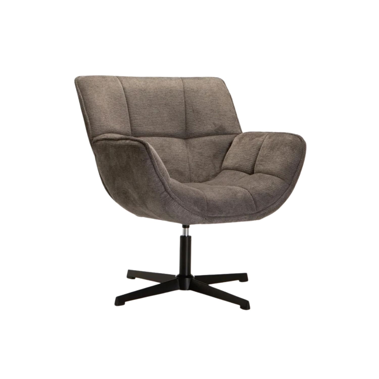 Tufted Fabric Swivel Occasional Chair - Dark Grey