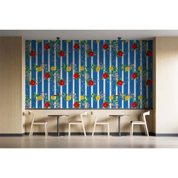 Tsonga African Print Wallpaper Blue