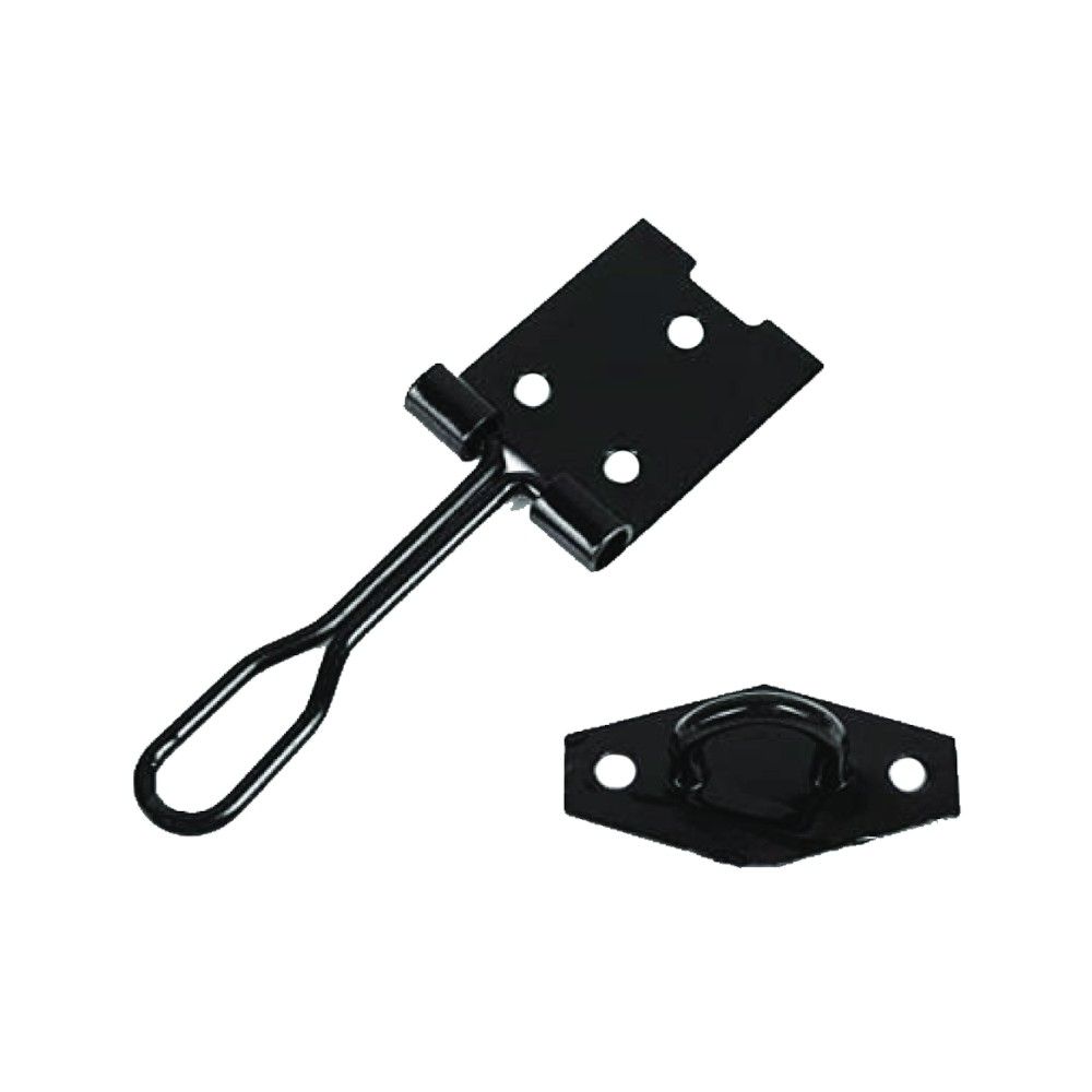 65mm Wire Hasp & Staple Black Jap Plated