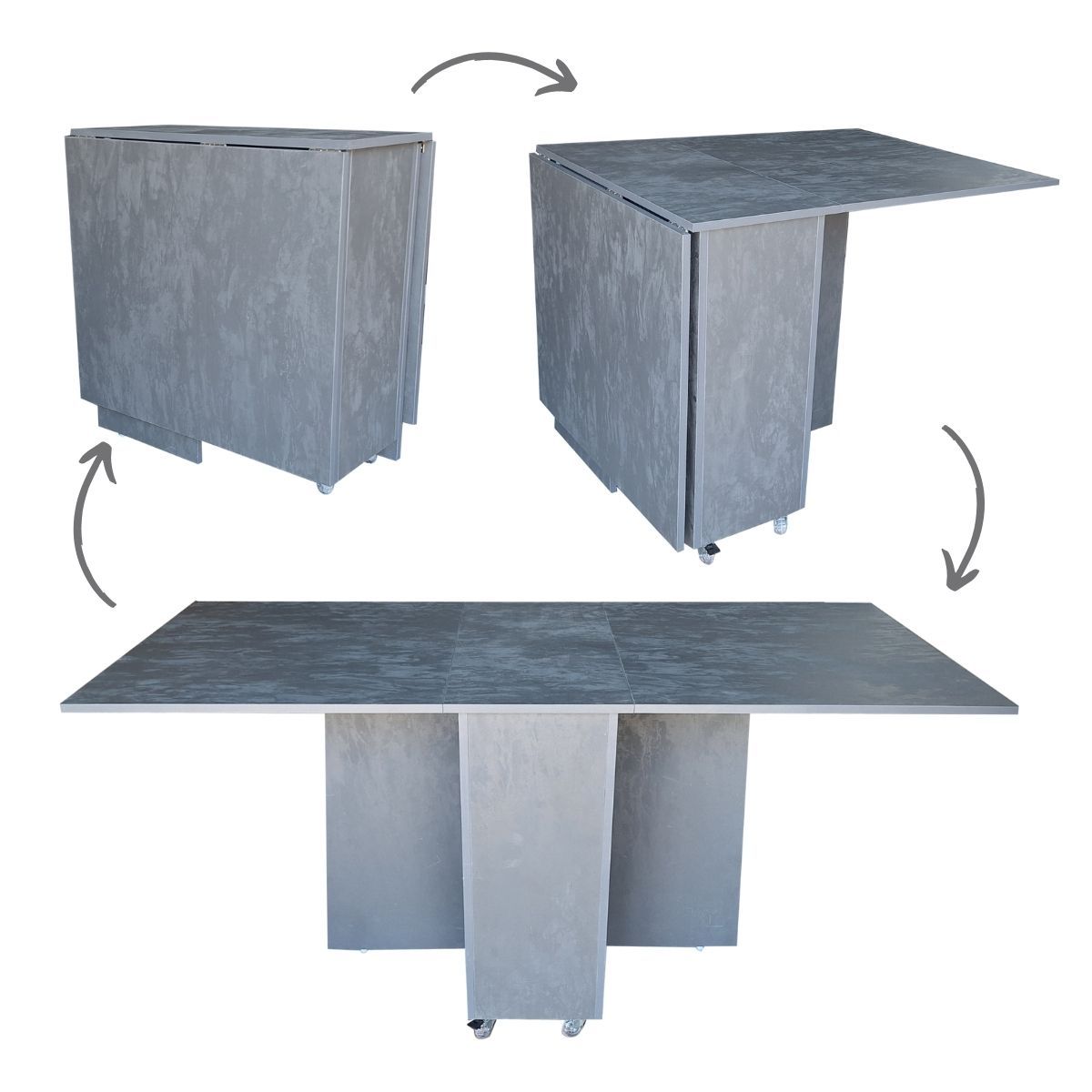 Folding 4 in 1 Console Desk Table on Wheels - Ltd Edition Graphite