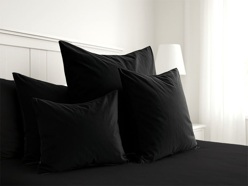 Everyday Collection Pillow Cover Set - 90GSM - Jet Black - King - (6Set)