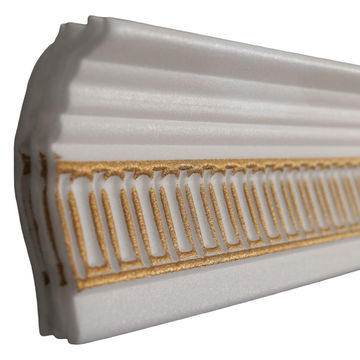 T08 White & Gold 2m Cornice - Pack of 4 pieces