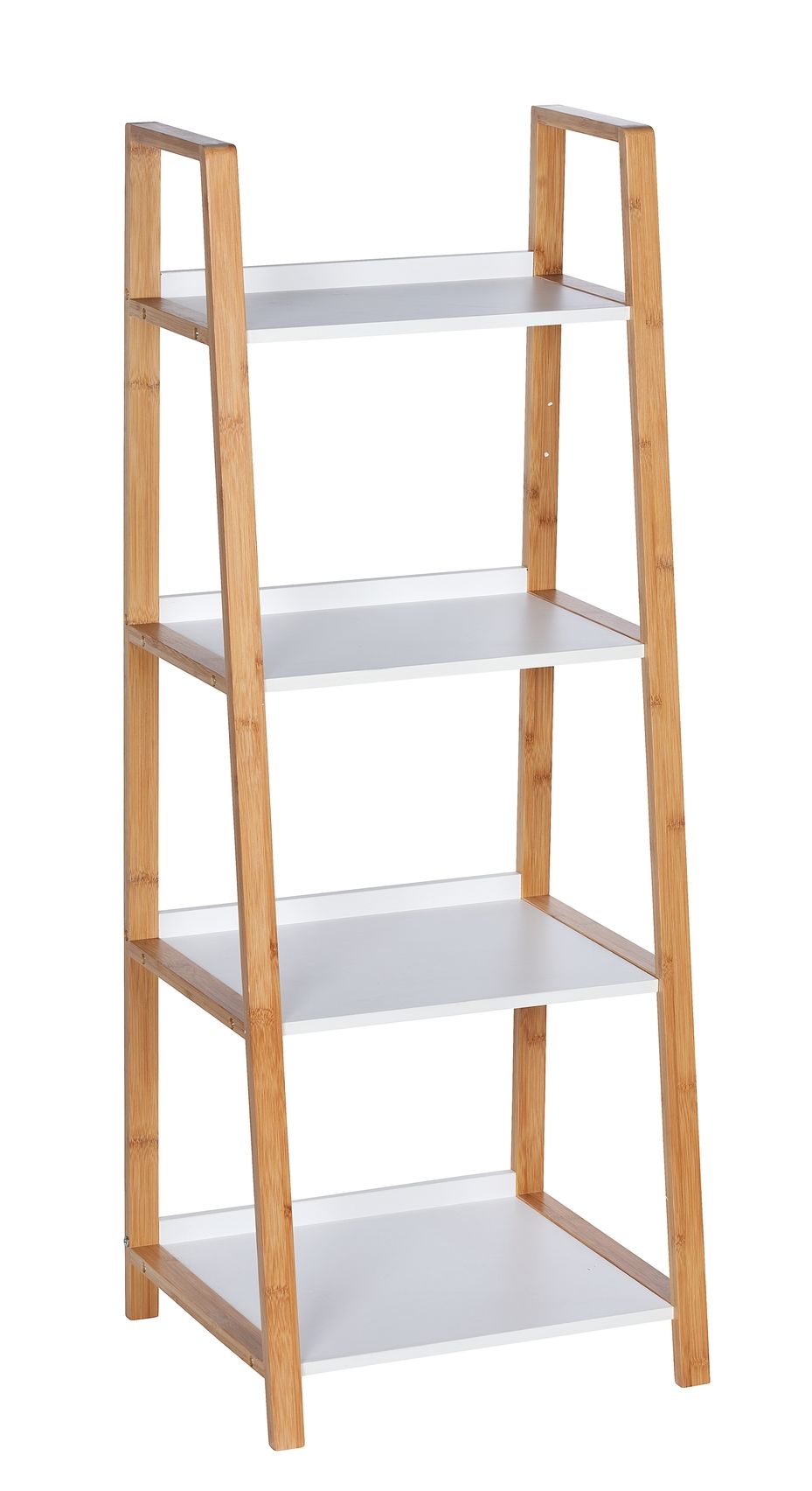 WENKO - 4-TIER SHELVING UNIT - FINJA RANGE - BAMBOO - 43x36x112cm
