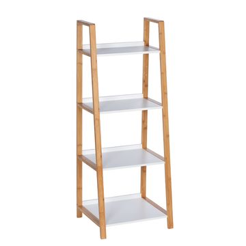 WENKO - 4-TIER SHELVING UNIT - FINJA RANGE - BAMBOO - 43x36x112cm