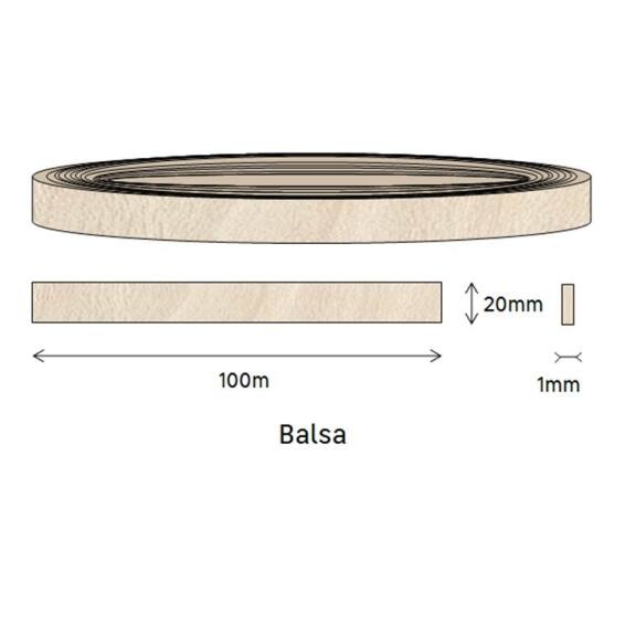 Edging PVC Roll Balsa-1mm thick-w20mmxl100m
