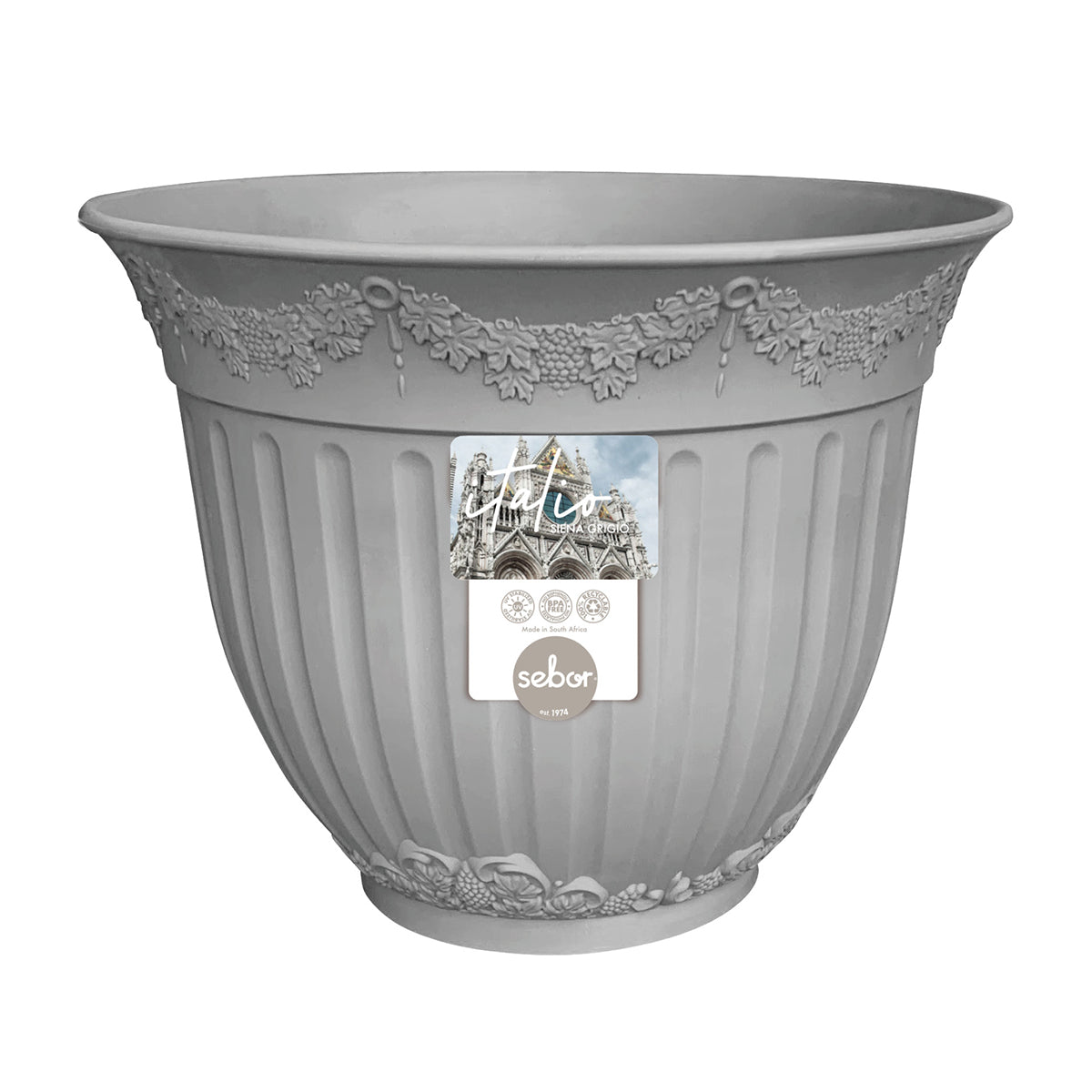 Sebor Italio Sienna Pot 35 Cm Grigio