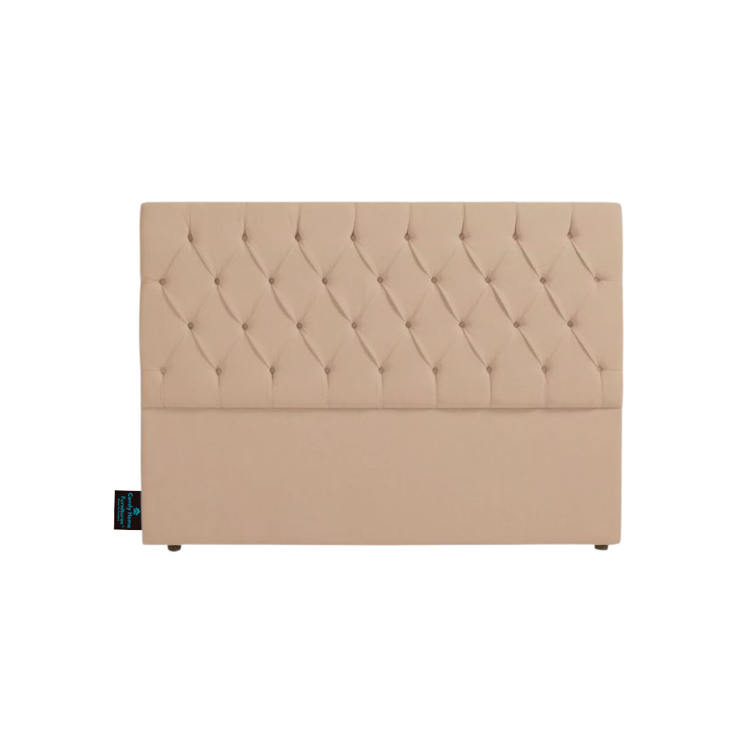 Alia Deep Buttoned Headboboard- Beige - Queen