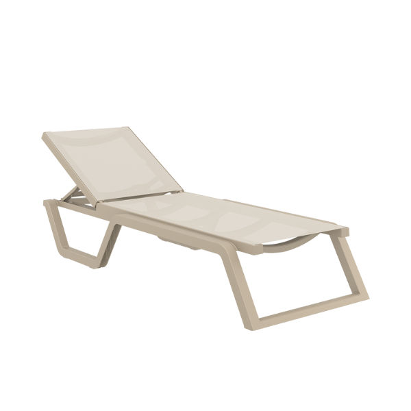 Siesta exclusive Rio PRO Sunlounger - Taupe Frame with Taupe Fabric