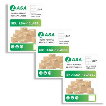 LASA 10 Up Label A4 Adhesive