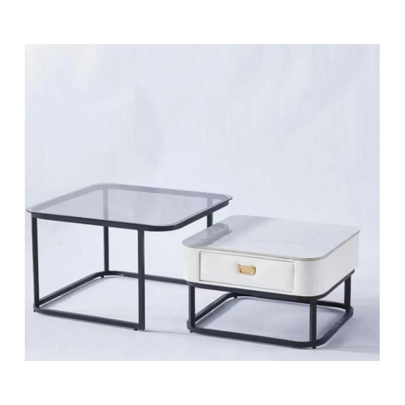 Edwina Nesting Coffee Table -White/Black