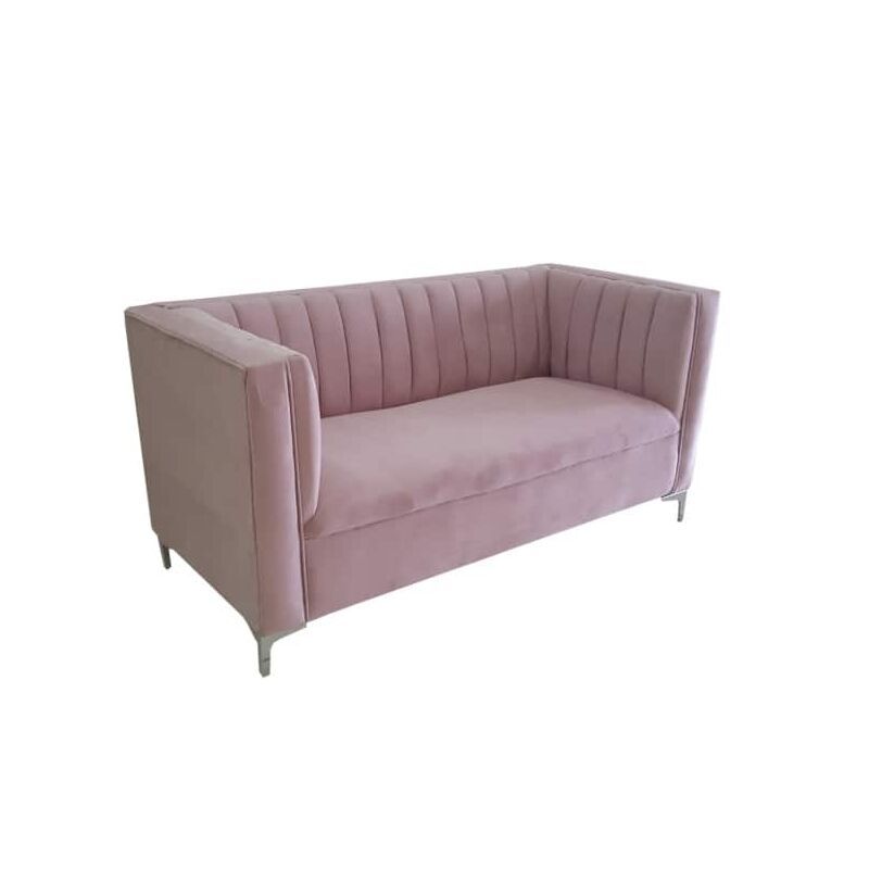 Divine Pleated Couch – 2.5 divisional sofa – Pink velvet