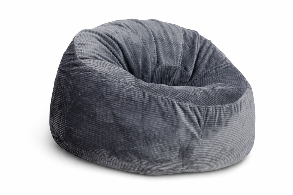 Luxury Corduroy Bean Bag Chair - Dark Grey