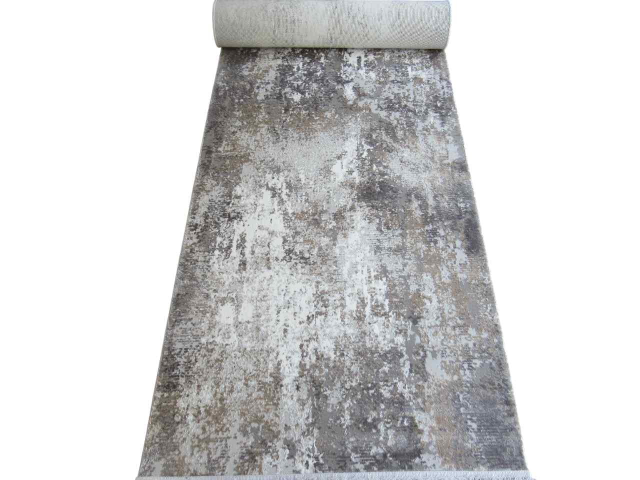 BK Carpets & Rugs – Modern Rustic Sky – Brown - Grey & White - 1m x 5m